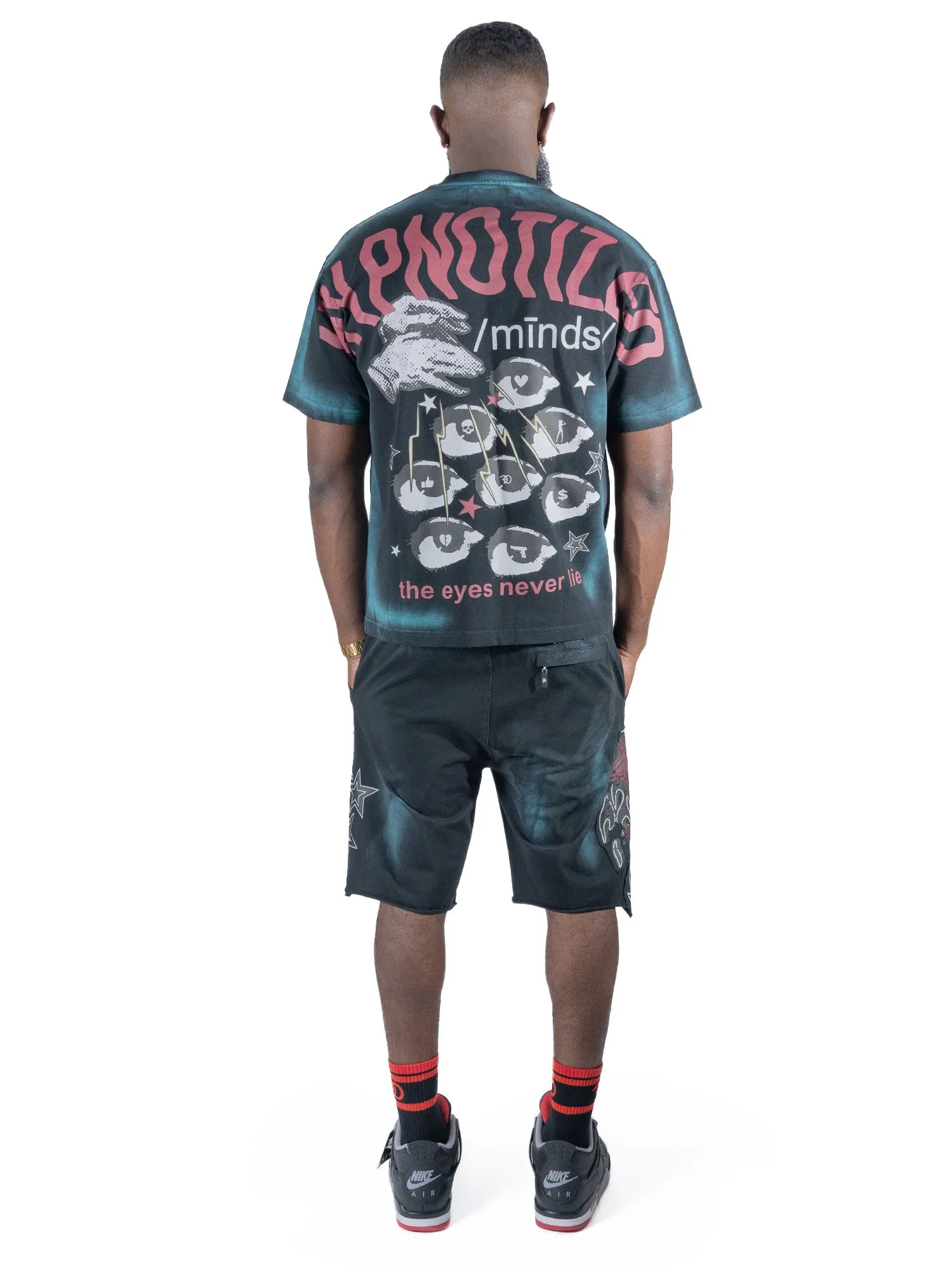 F696 Finesse Acid Wash Shorts - Black