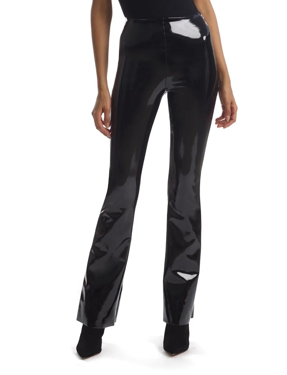 Faux Patent Flare Legging