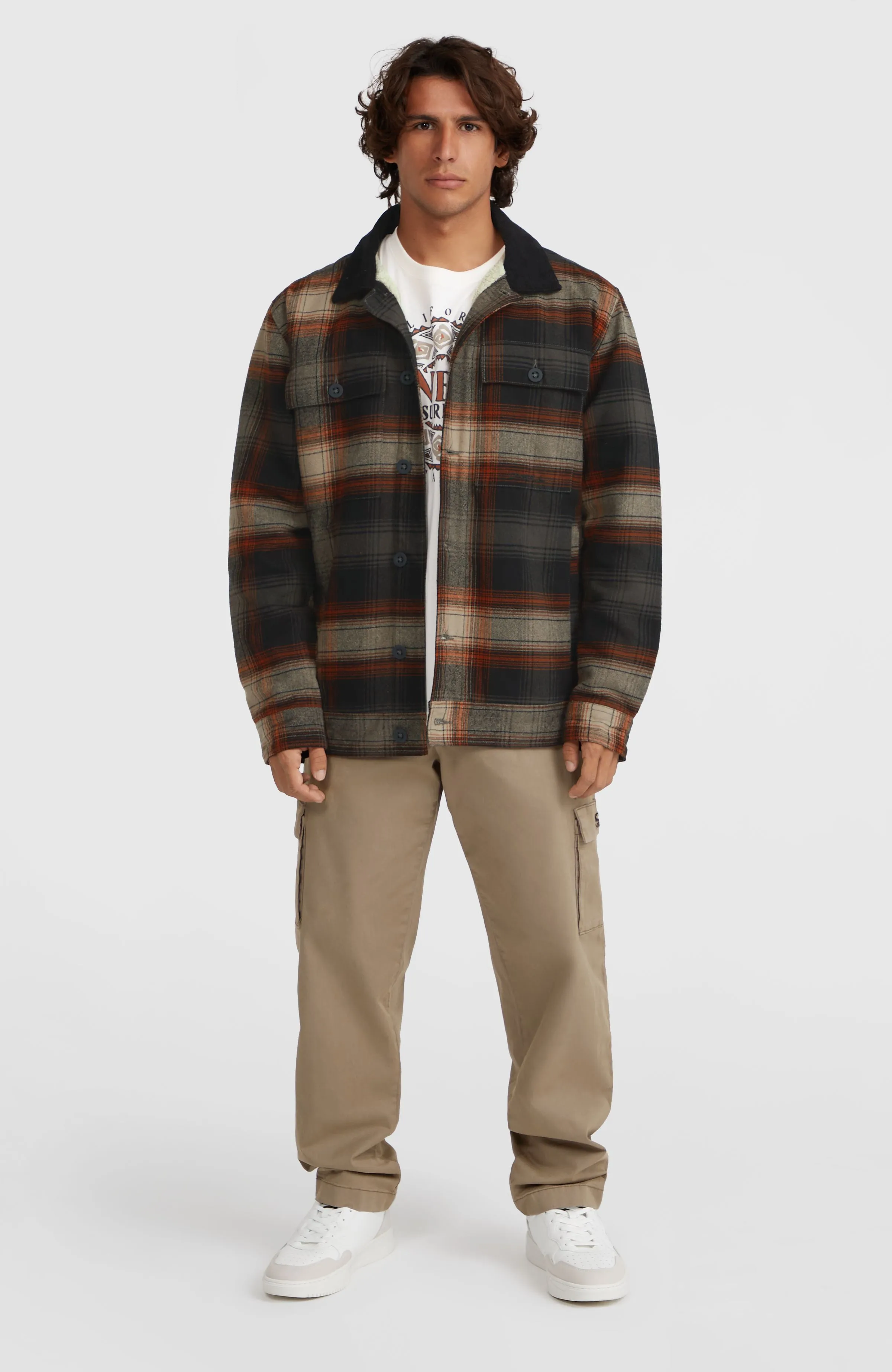 Fleece-Lined Jacket | Grey Check Small