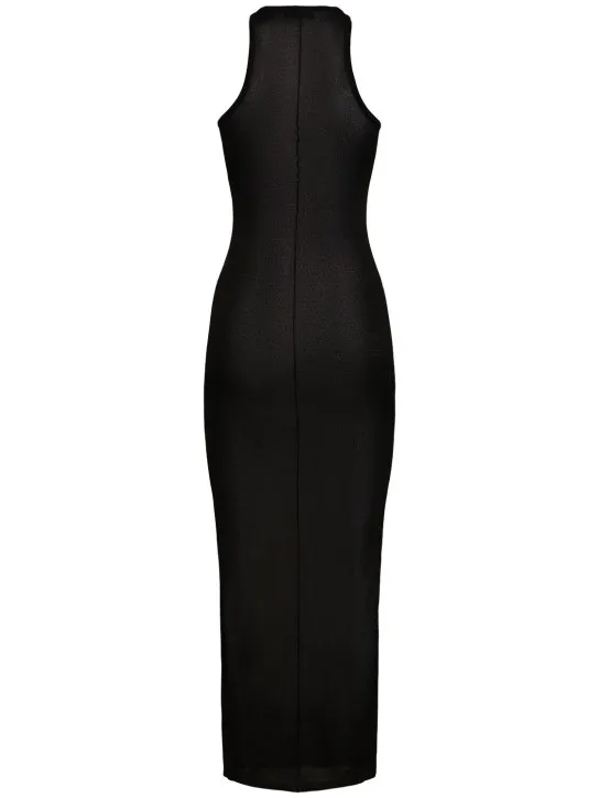 Fleur Du Mal   Sheer knit racer viscose midi dress 