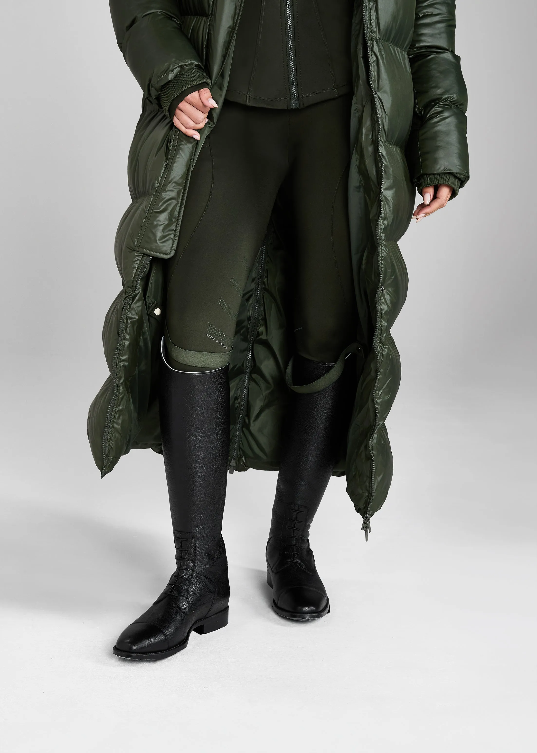 Forest Heavy Quilted Long Puffer