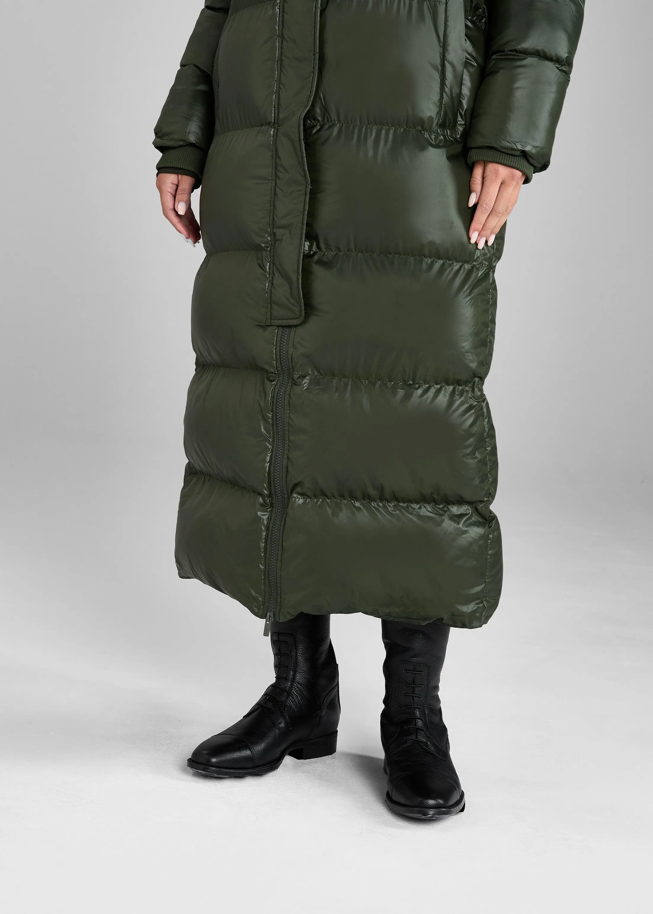 Forest Heavy Quilted Long Puffer