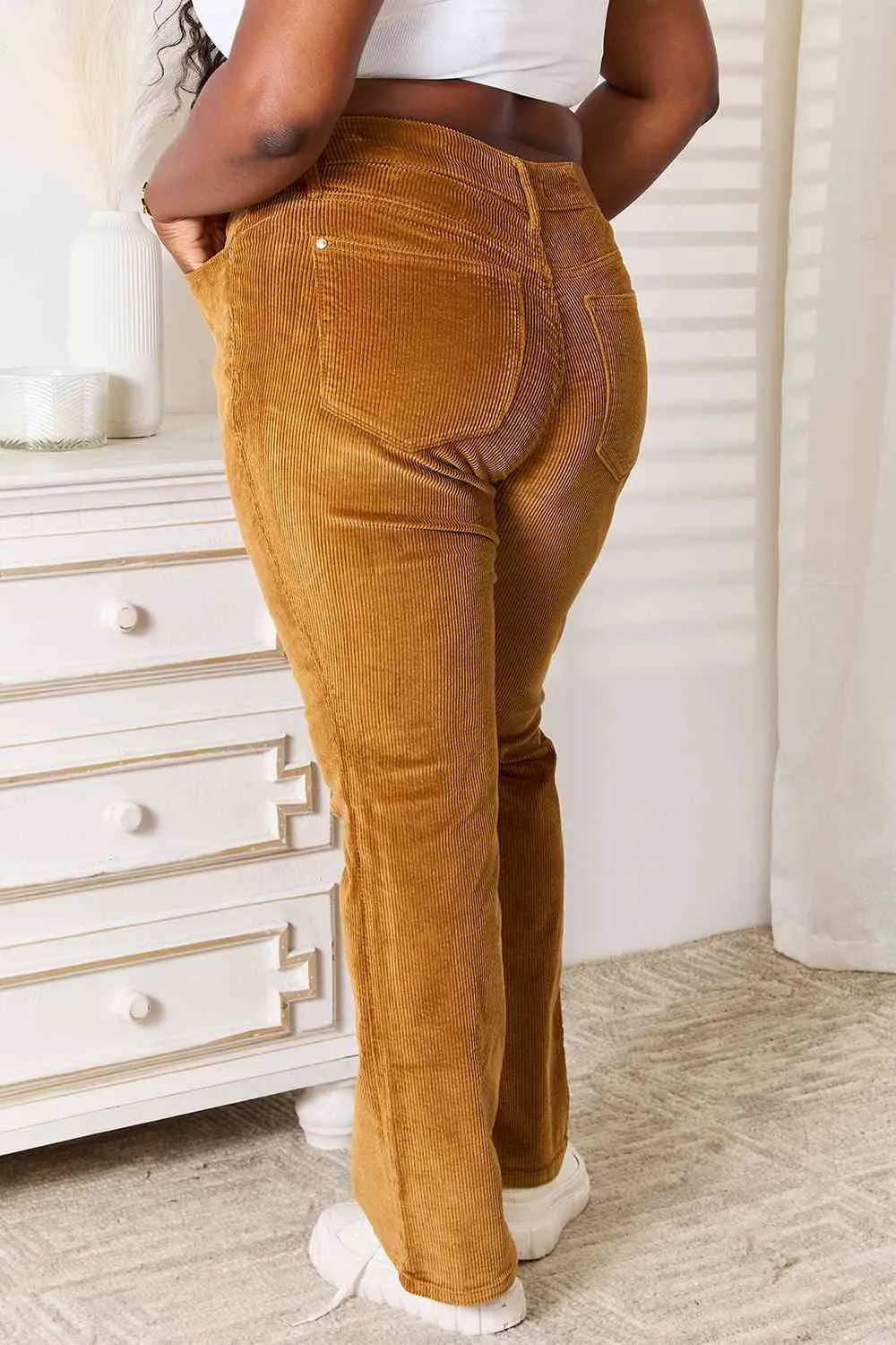 Full Size Mid Rise Corduroy Pants