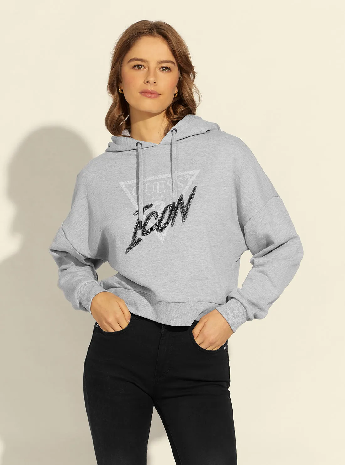 Grey Iconic Logo Hoodie Jumper