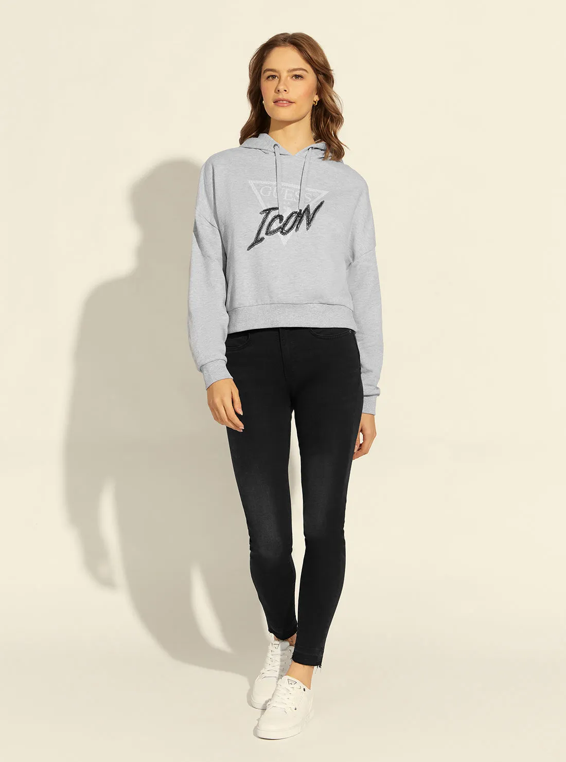 Grey Iconic Logo Hoodie Jumper