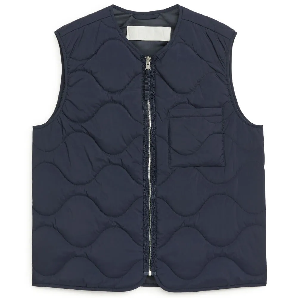 H&M x Arket Quilted Inner Vest, navy blue