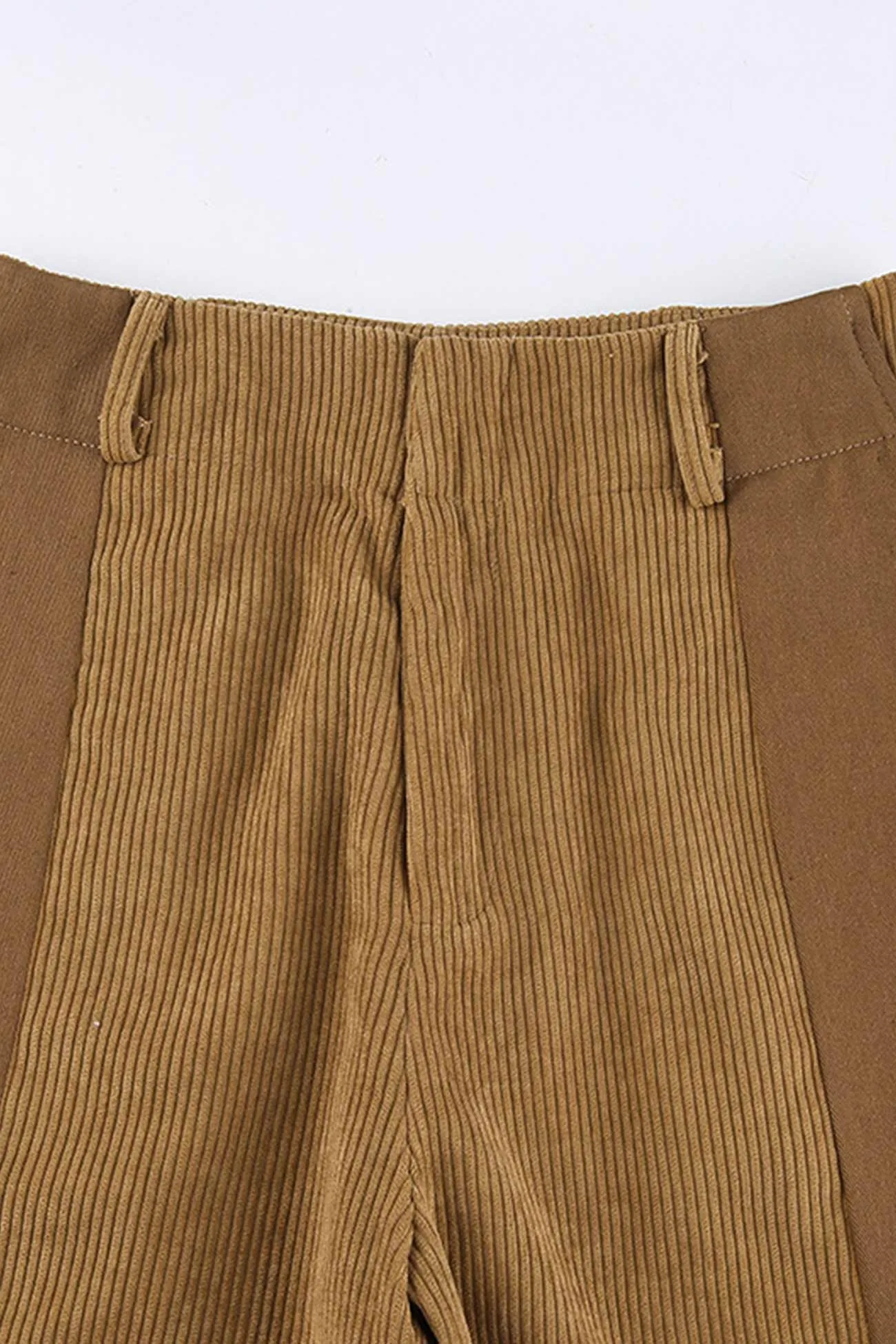 High Waist Corduroy Patchwork Long Pants