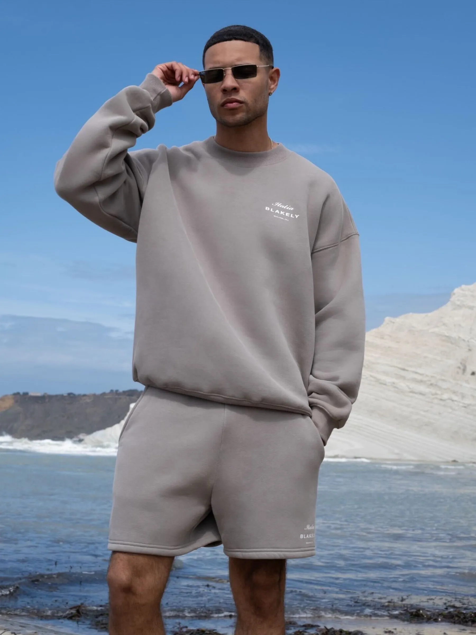 Italia Relaxed Jumper - Stone Grey