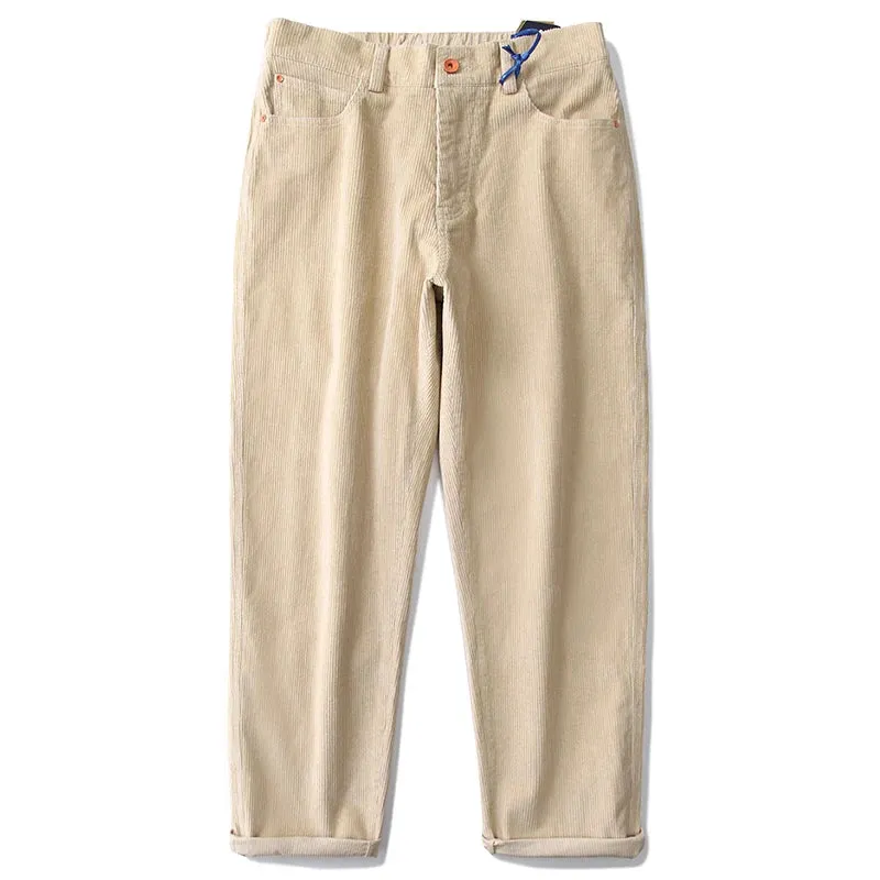 Japanese Streetwear Corduroy Casual Pants Baggy Straight Trousers