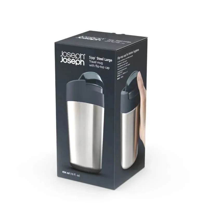 Joseph Joseph Sipp Travel Mug Large 454ml Stainless Steel