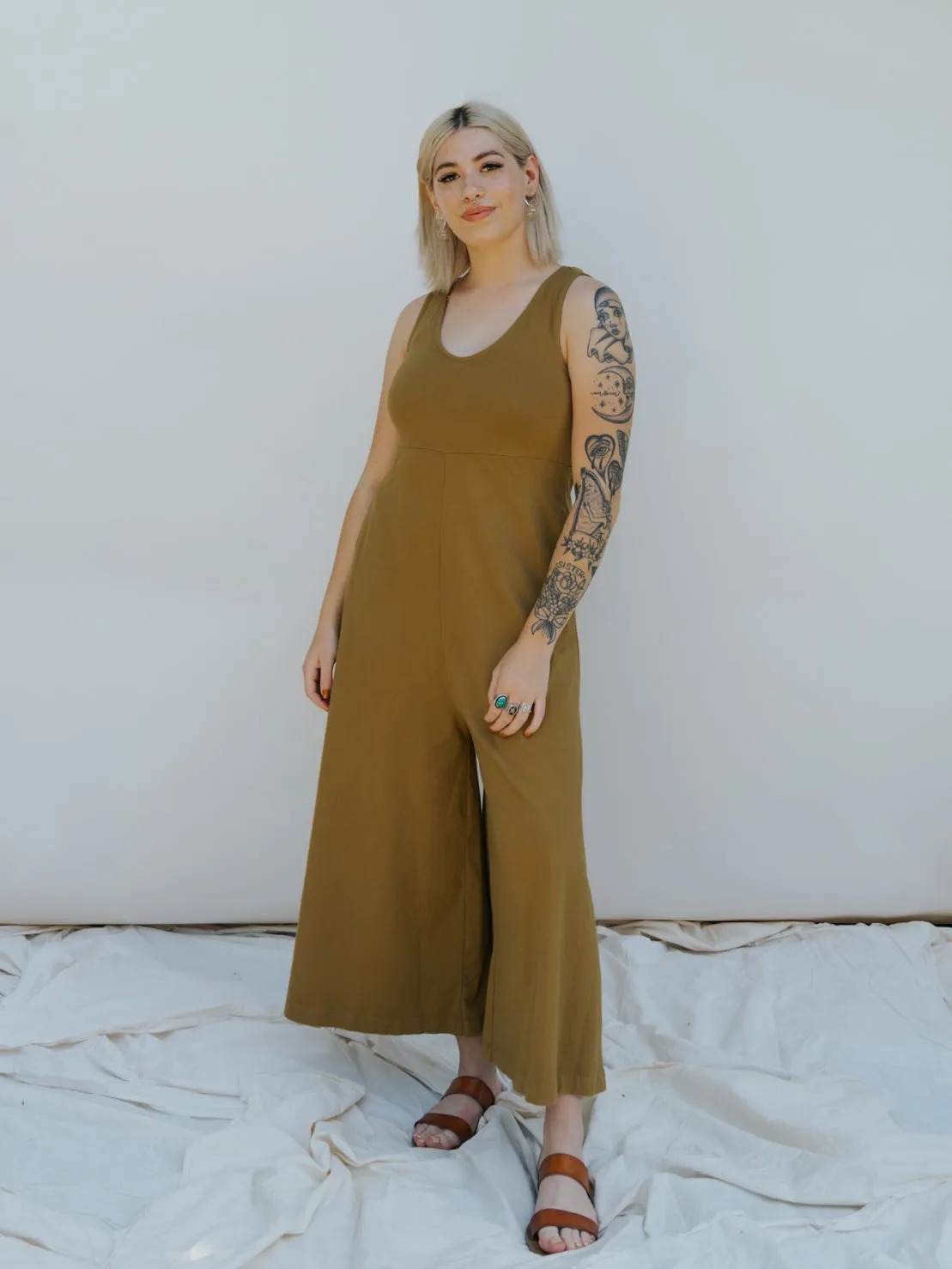 Lakeside Wide Leg Jumpsuit - Antique Bronze