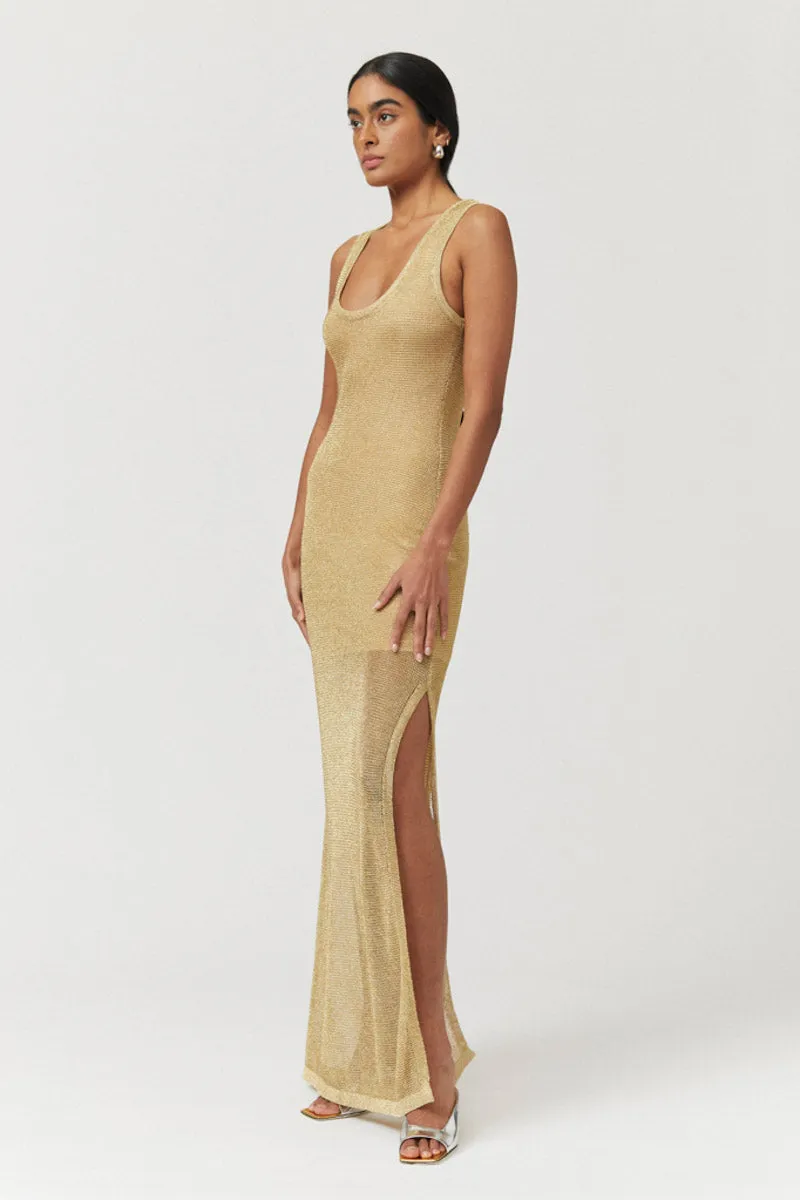 Leo Strappy Maxi Dress - Gold