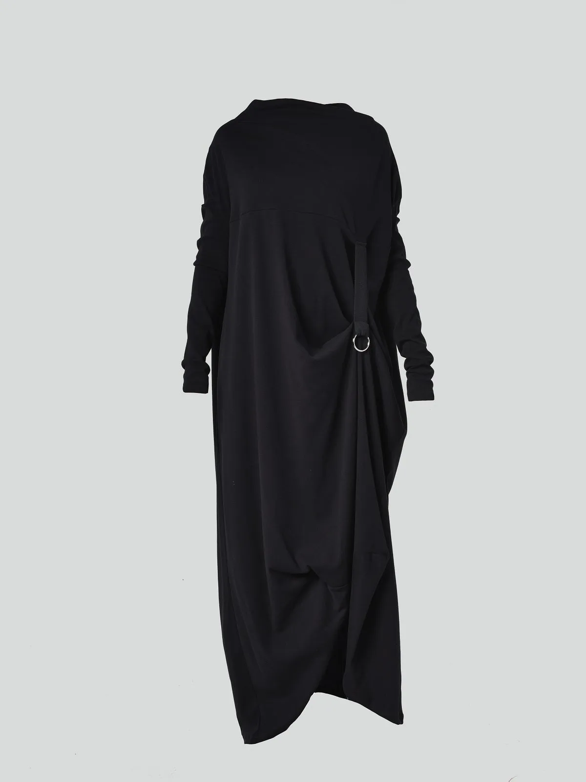 Long Sleeve Maxi Dress With Avant Garde Accent