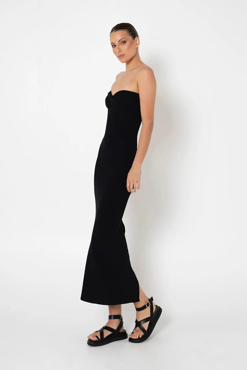 Mae Knit Midi Dress | Black