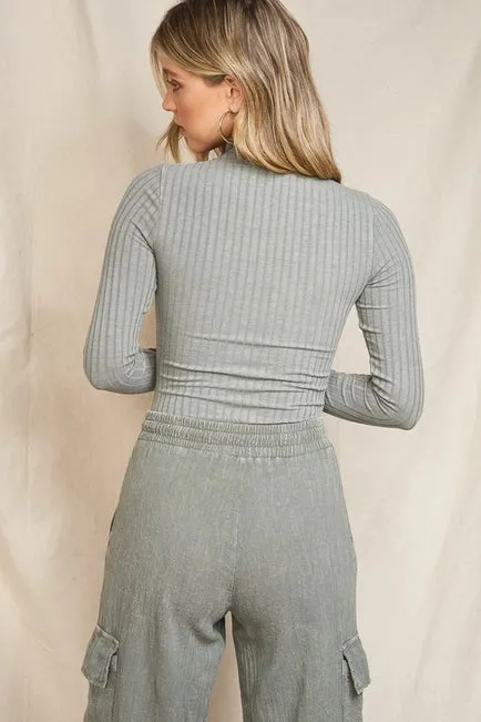 Maronie Turtleneck  Bodysuit - Sage