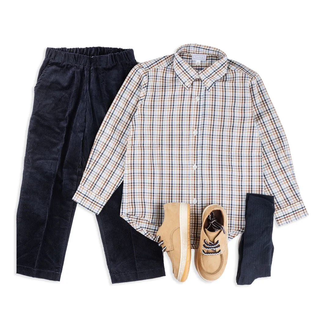 MB ML Blue and Beige Check Shirt