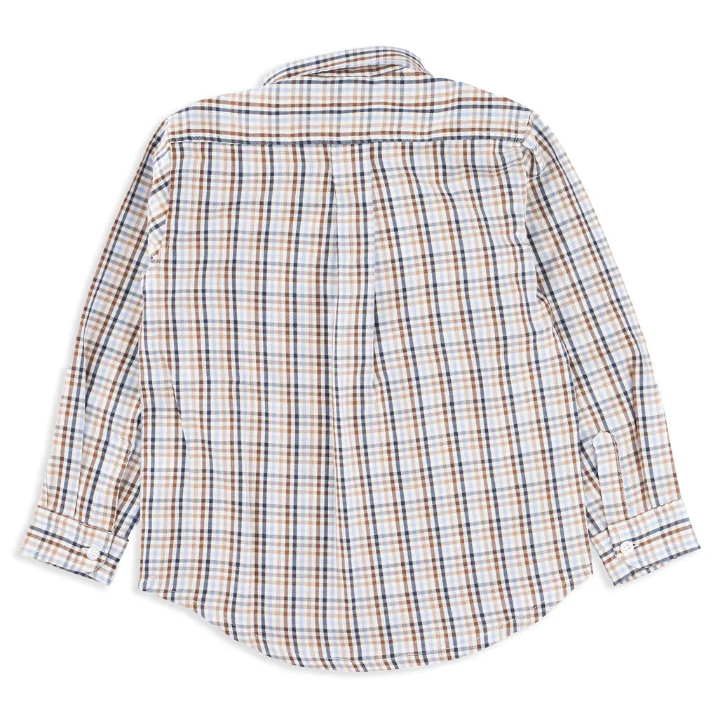 MB ML Blue and Beige Check Shirt