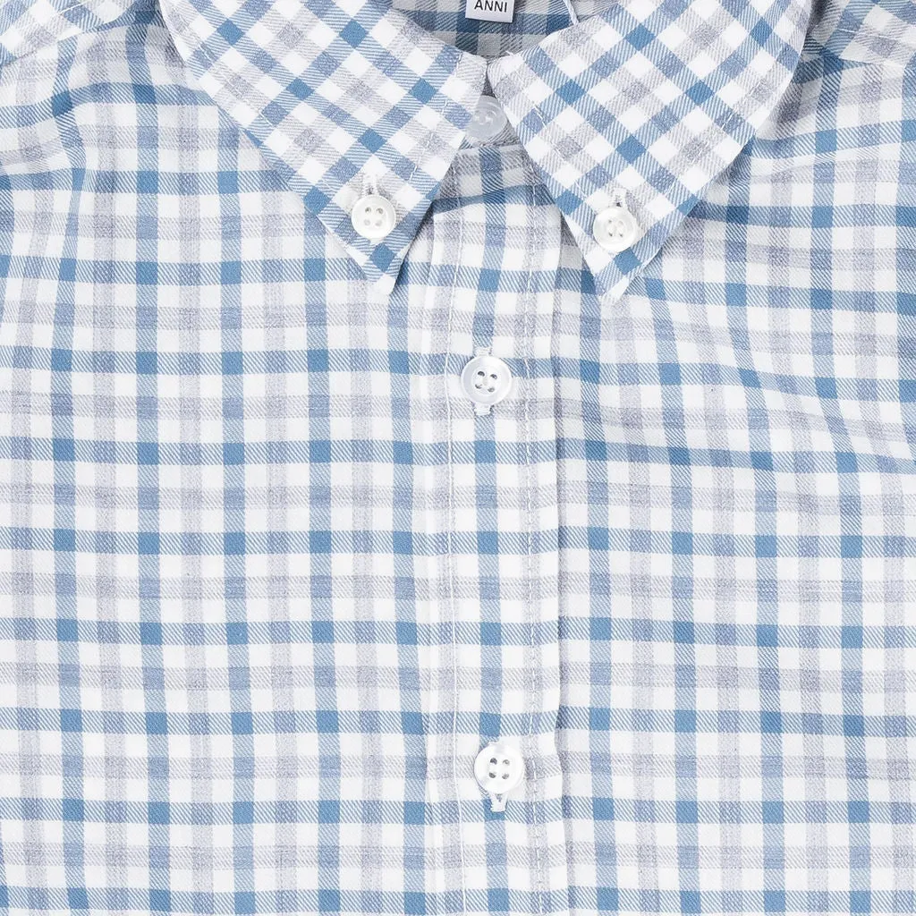 MB ML Kids Grey and Blue Check Shirt