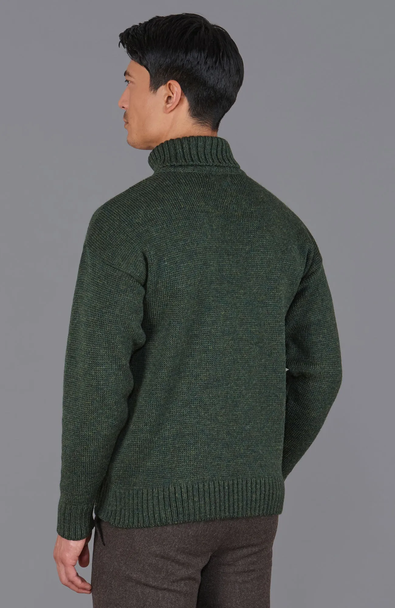 Mens British Wool Submariner Roll Neck Jumper