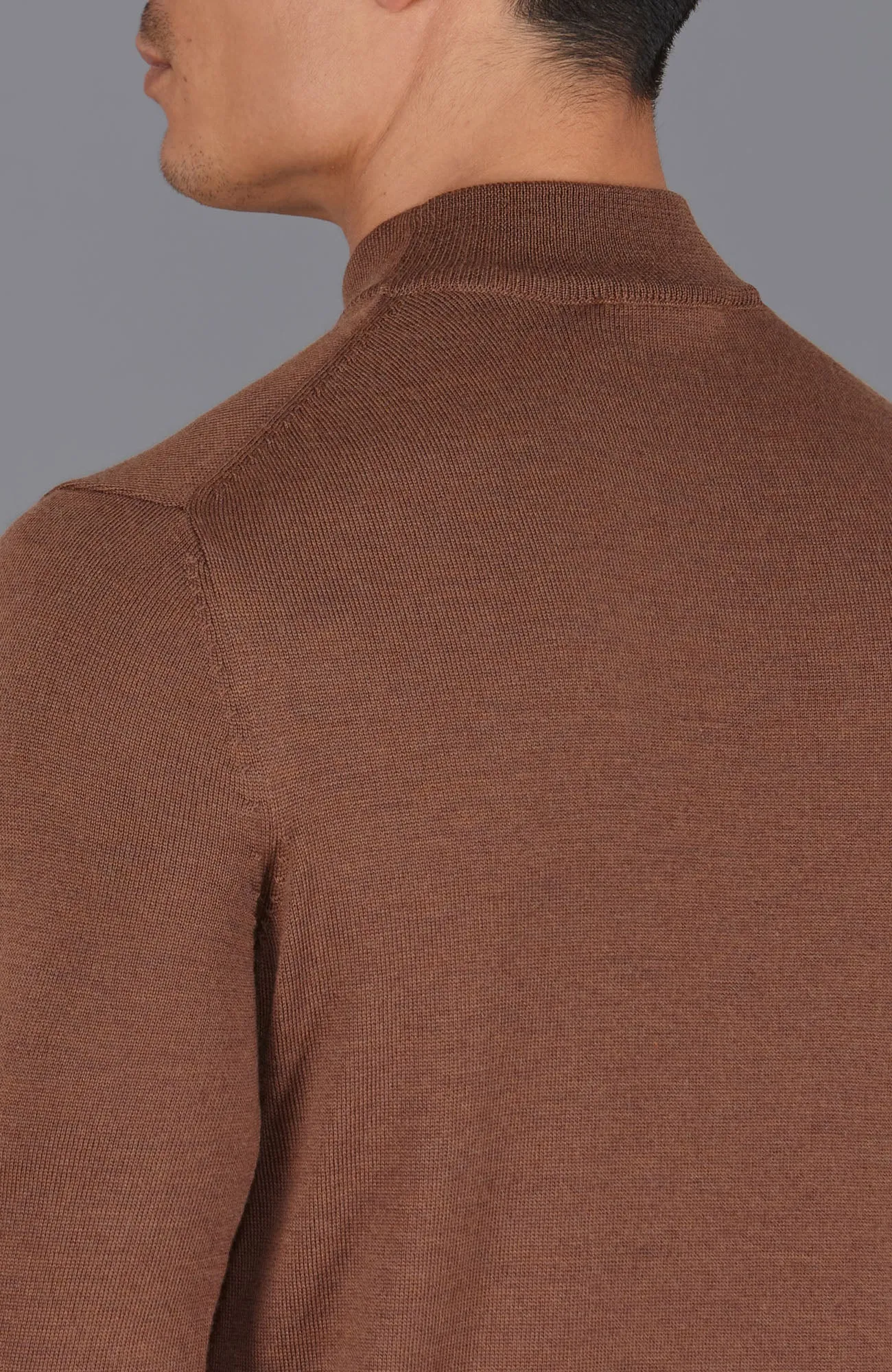 Mens Extra Fine Merino Wool Mock Turtleneck Jumper