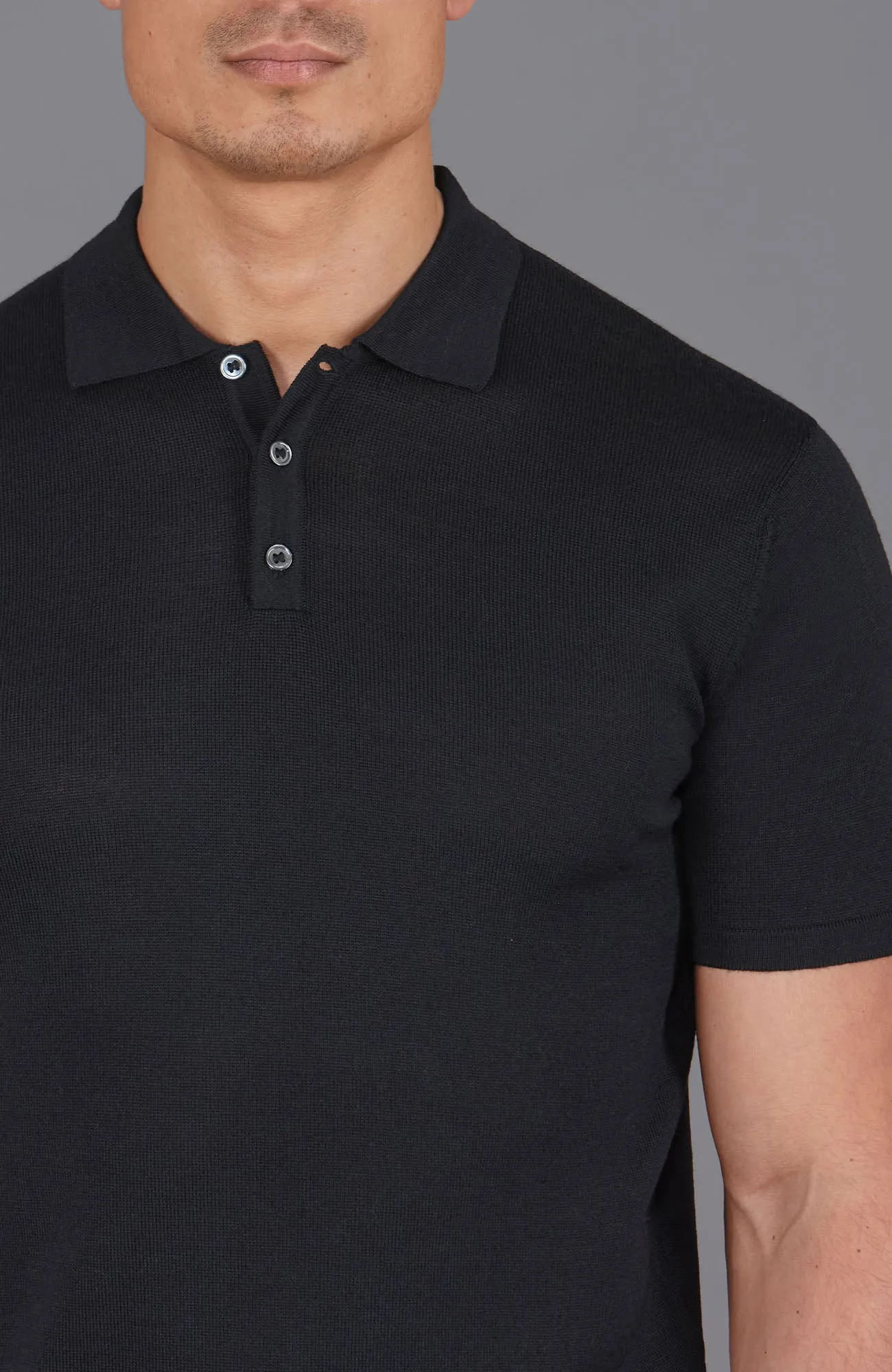 Mens Extra Fine Merino Wool Short Sleeve Polo Shirt