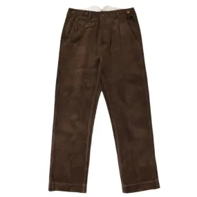 Men's High Waist Straight Corduroy Pants Classic Cargo Trousers