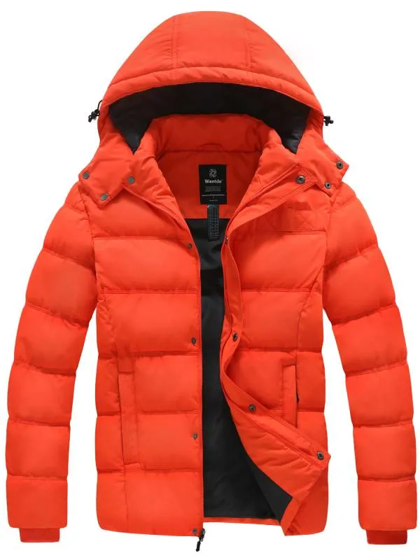 Men's Warm Puffer Jacket Winter Coat with Removable Hood Valley I