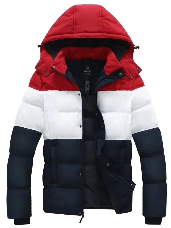 Men's Warm Puffer Jacket Winter Coat with Removable Hood Valley I