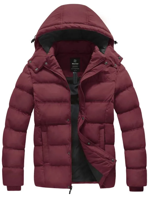 Men's Warm Puffer Jacket Winter Coat with Removable Hood Valley I