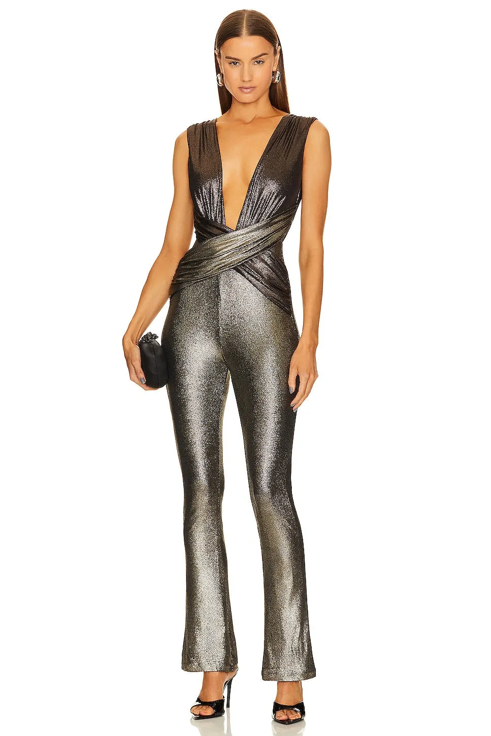 Michael Costello x REVOLVE Aiden Jumpsuit in Bronze & Champagne