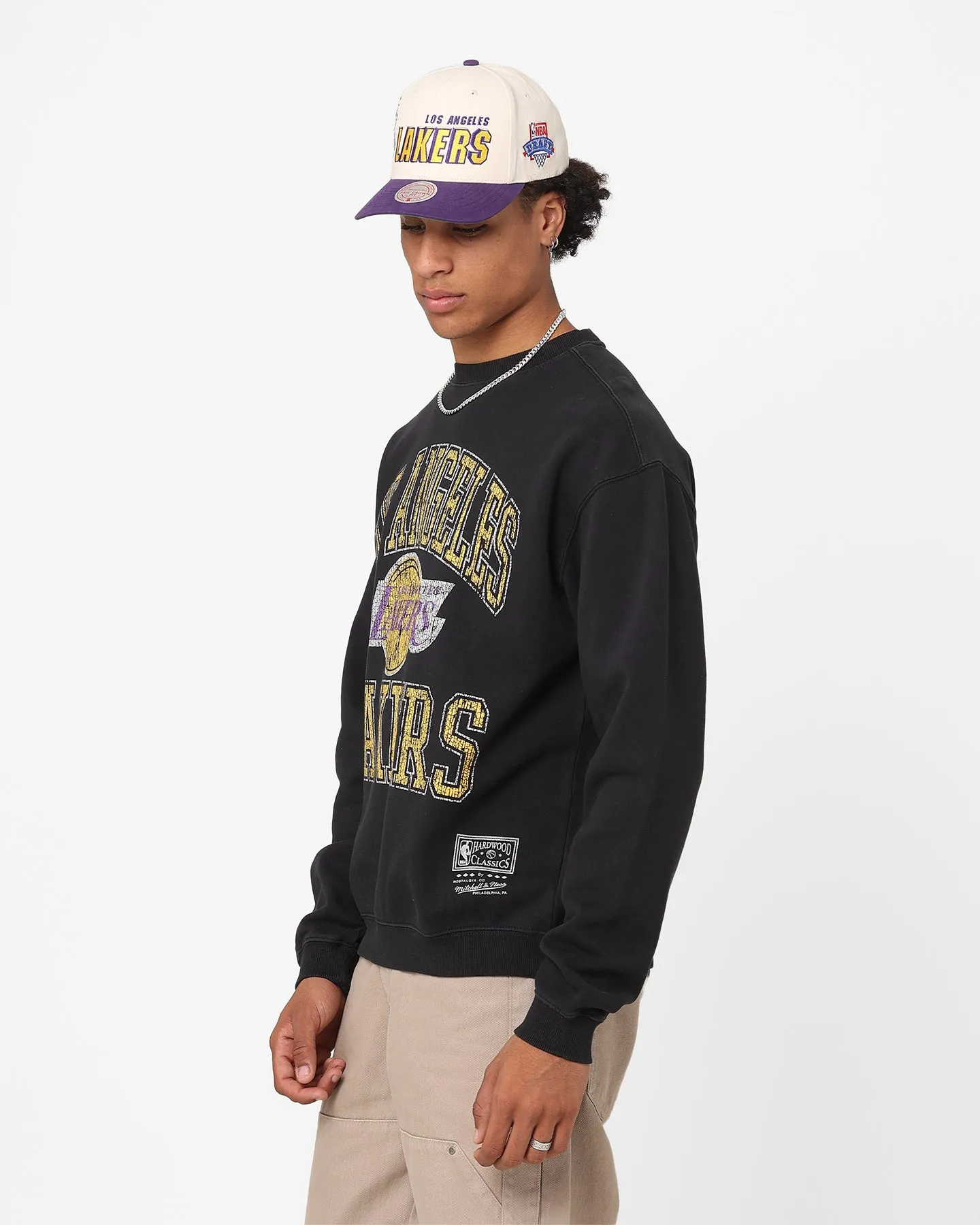 Mitchell & Ness Los Angeles Lakers Ivy Arch Crewneck Faded Black