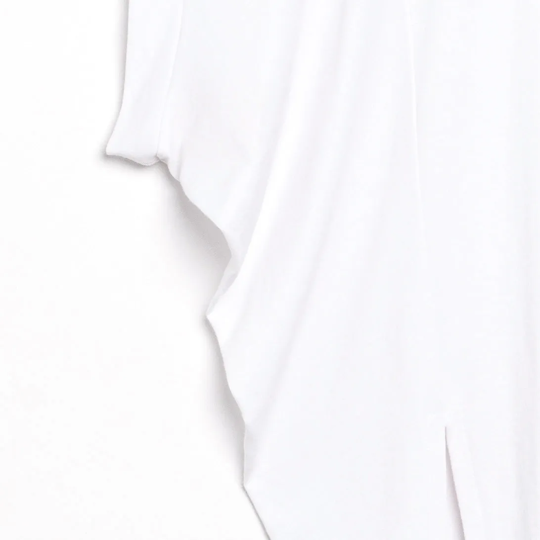 Modal Cotton - Dolman Cuff Hi-Low Tunic - White - Final Sale!