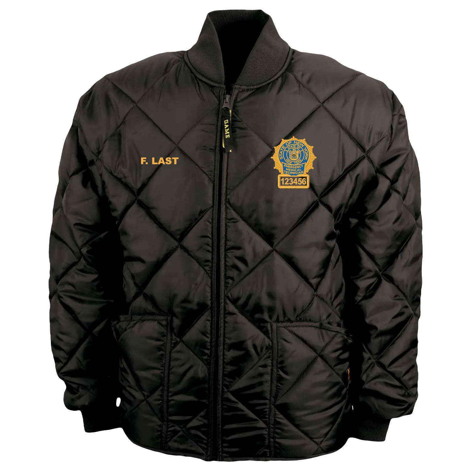 New York EMT Badge - Game "The Bravest" Diamond Quilt Jacket