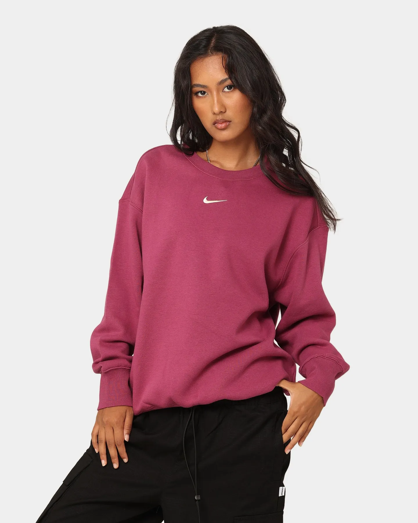 Nike Women's Nike Sportswear Phoenix Fleece Oversized Crewneck Rosewood/Sail