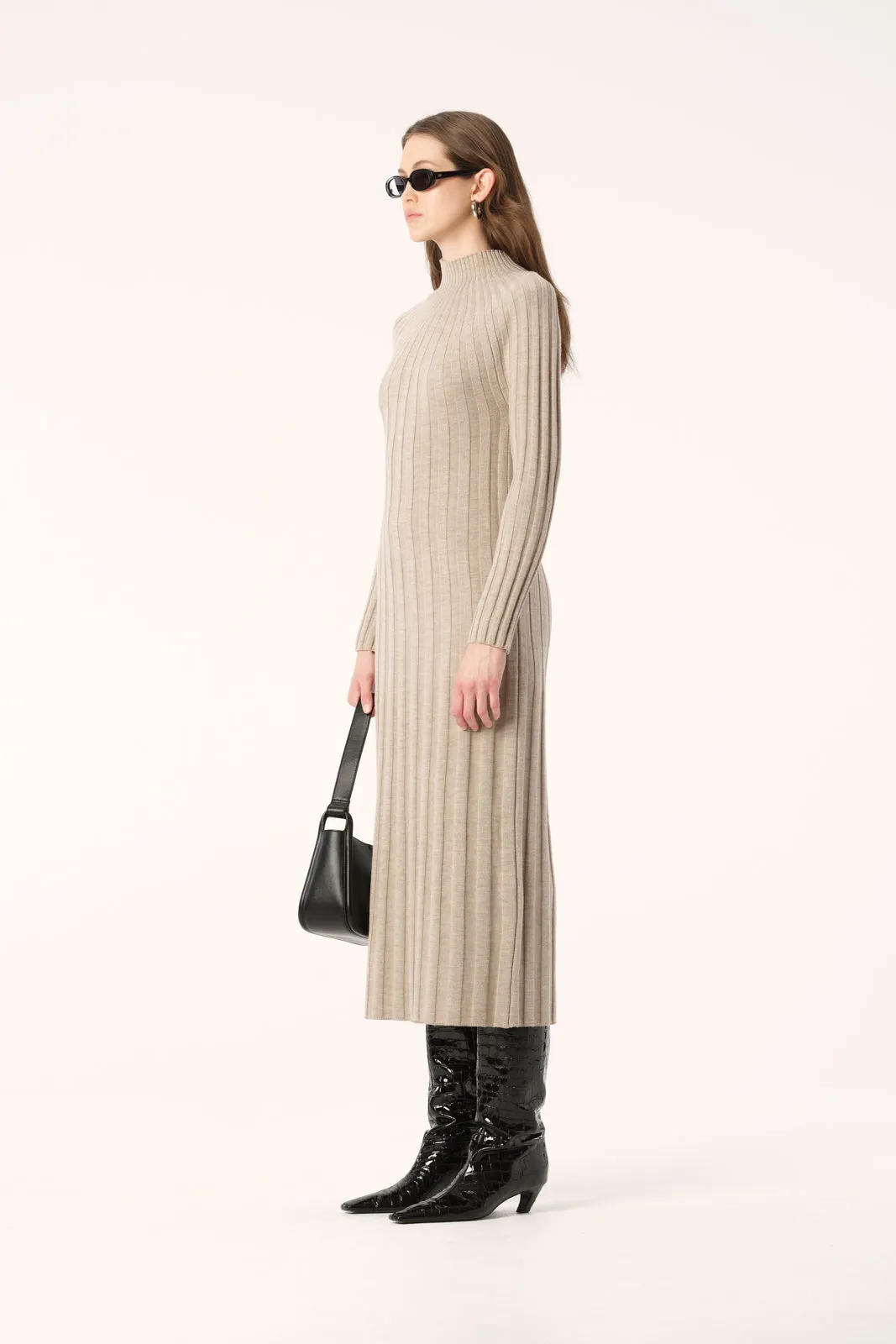 Okani Knit Dress Sand Marle