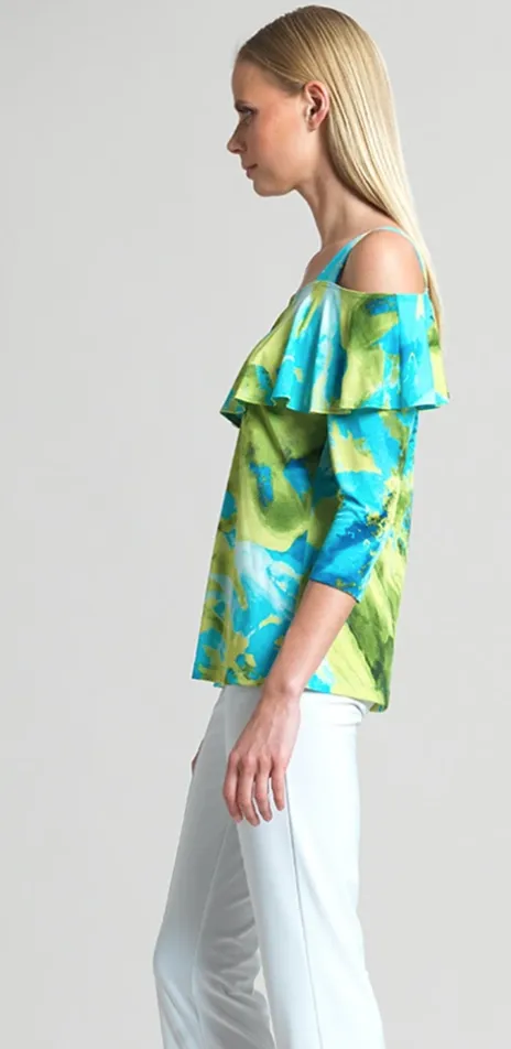 Open Shoulder Ruffle Top