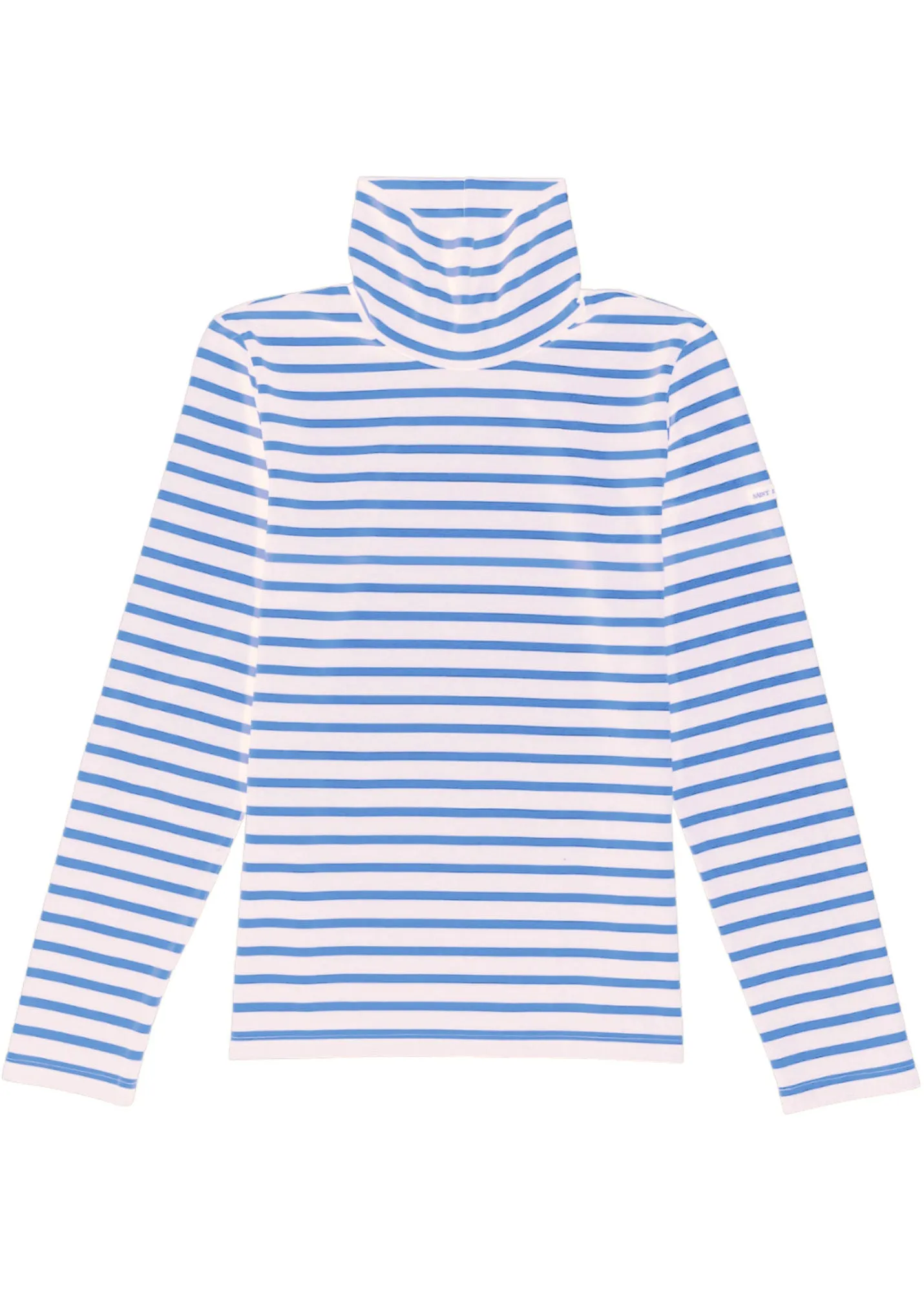 OURAL - Turtleneck Striped Shirt for Women | Stretch Fabric | Women Fit (IVORY / OXYGEN BLUE)