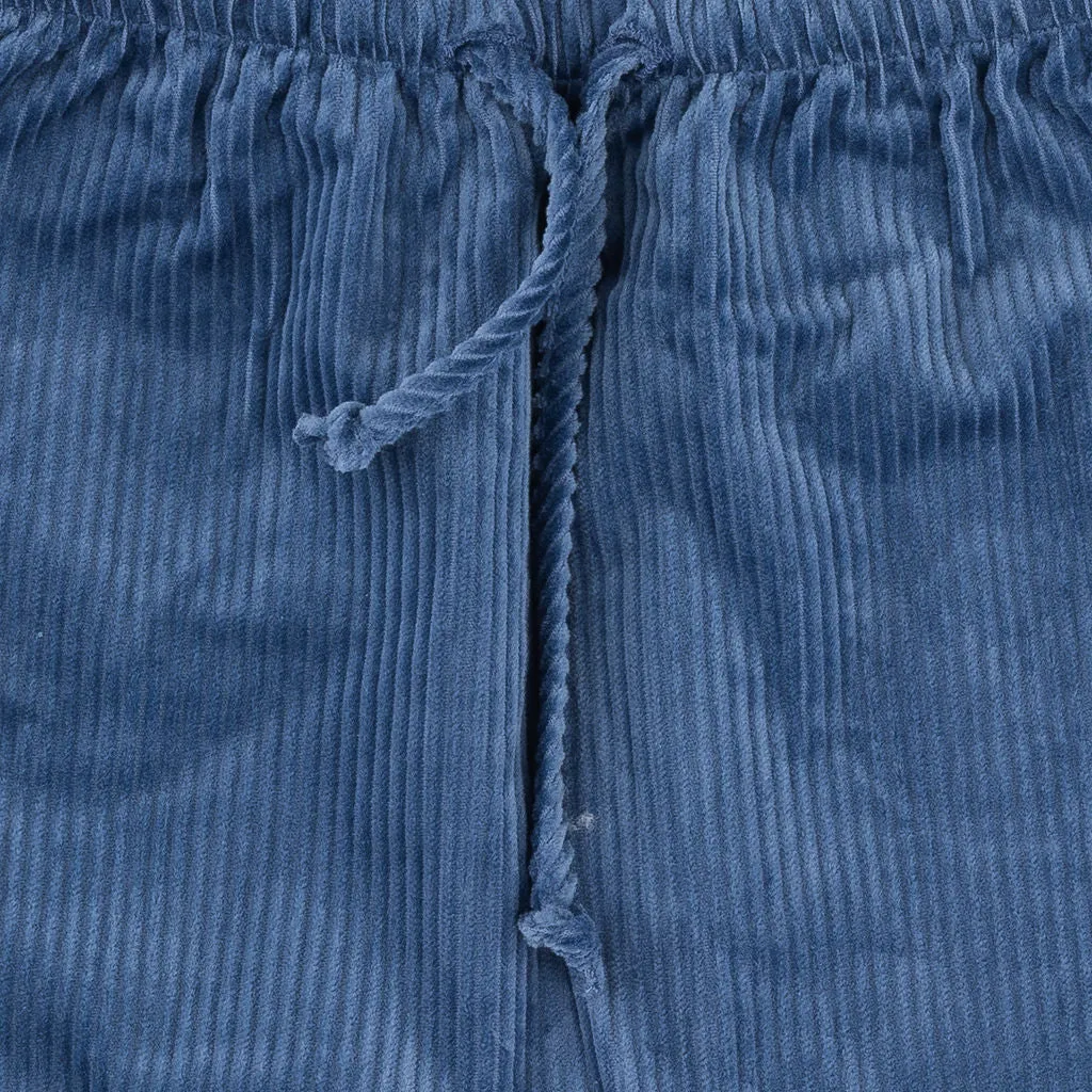 Pablo Slate Blue Drawstring Corduroy Pants