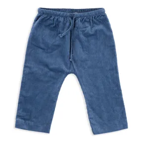 Pablo Slate Blue Drawstring Corduroy Pants