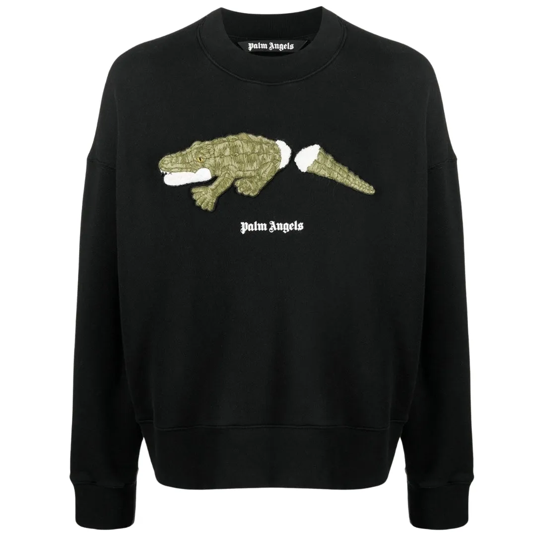 Palm Angels Croco Logo Black Jumper