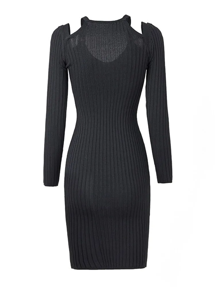 Pre Order:  Metal Bucle Knit Dress