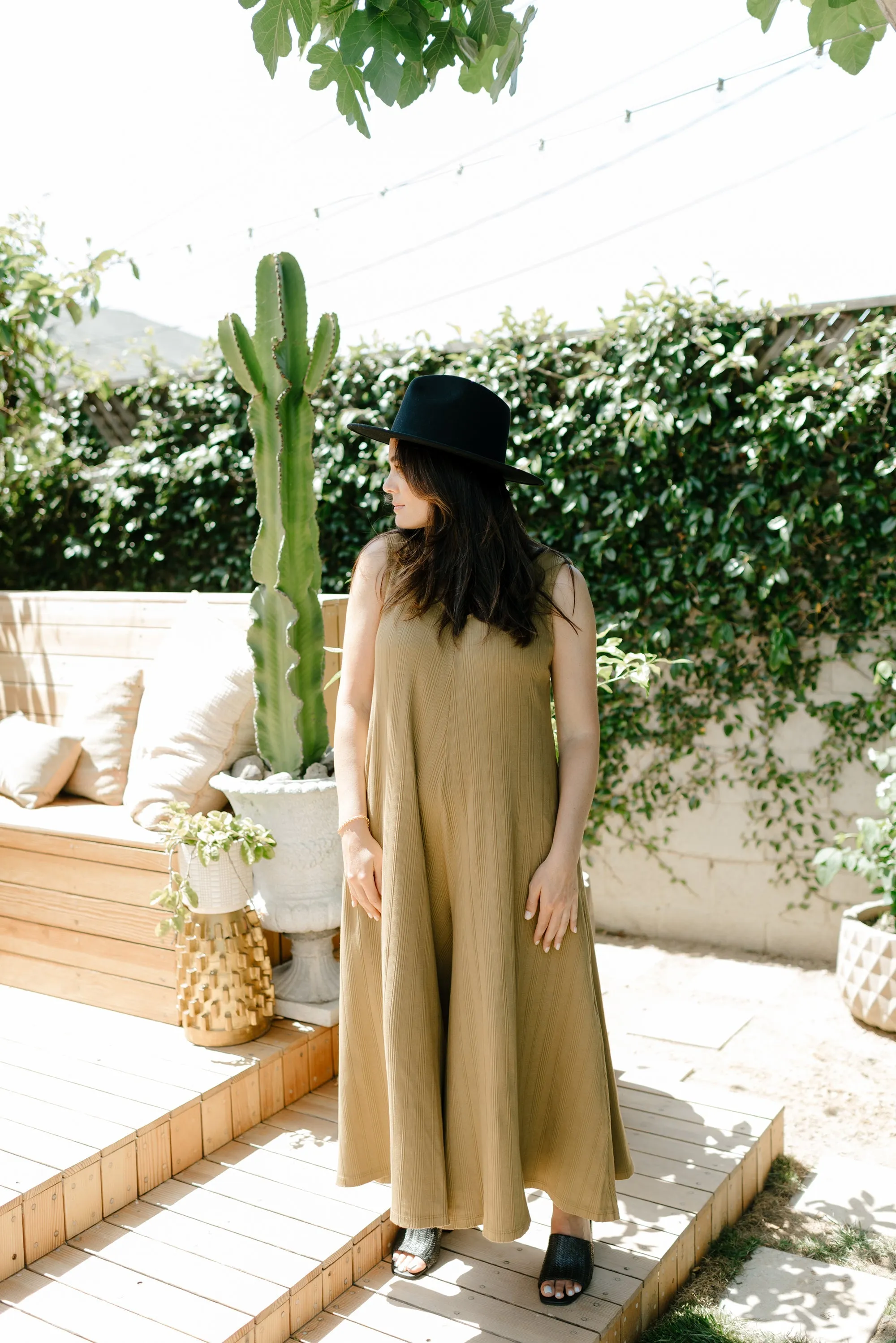 SAMPLE SALE | Willow Wide Rib Jumpsuit - Antique Bronze