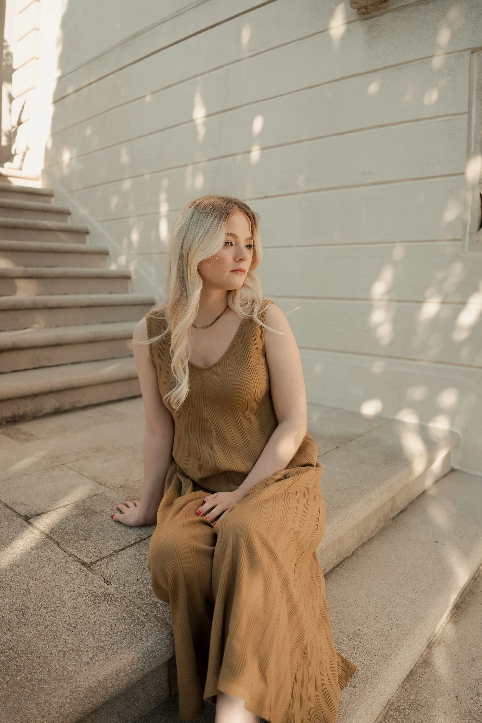 SAMPLE SALE | Willow Wide Rib Jumpsuit - Antique Bronze