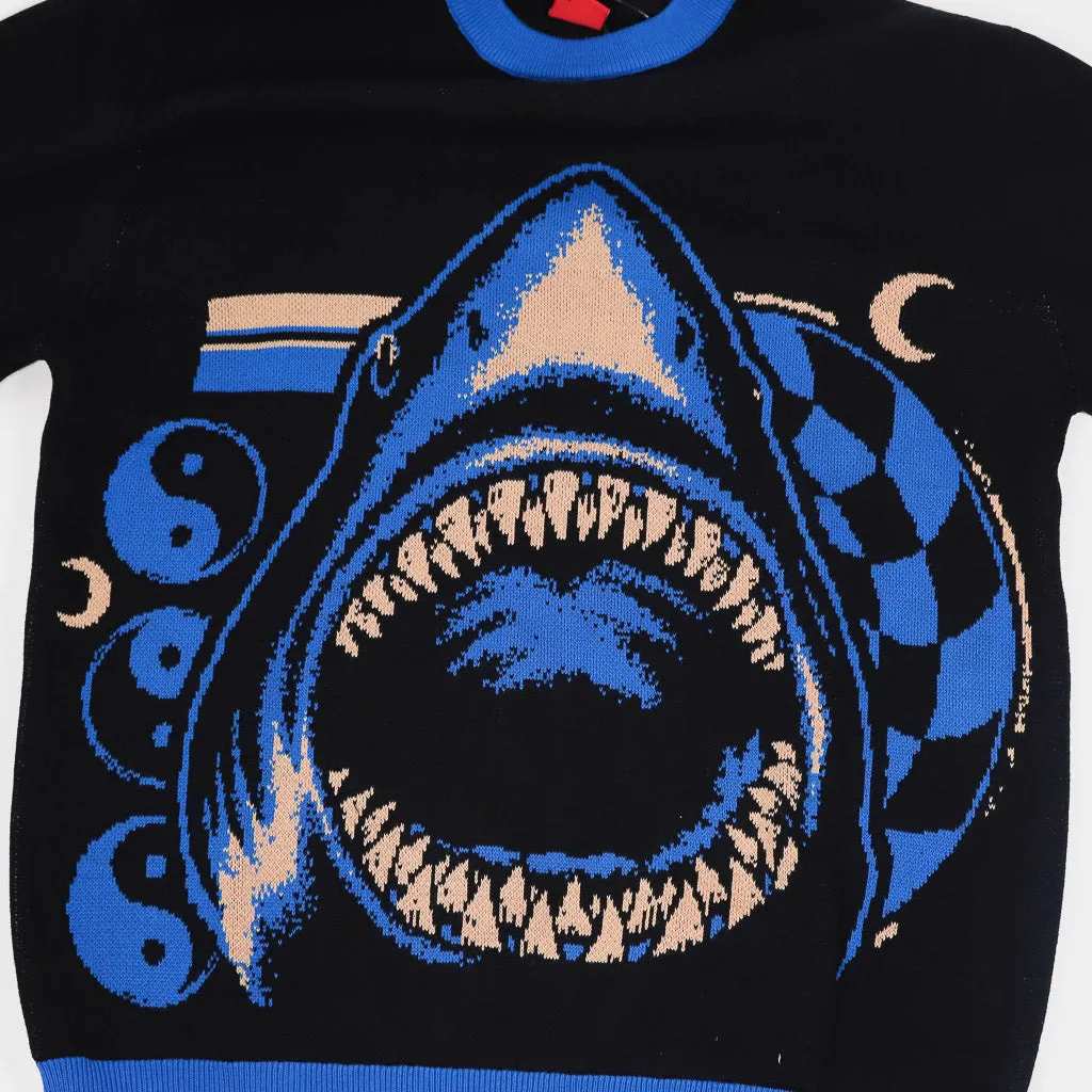 Santa Cruz - Shark Trip Knitted Crewneck Jumper - Black / Blue