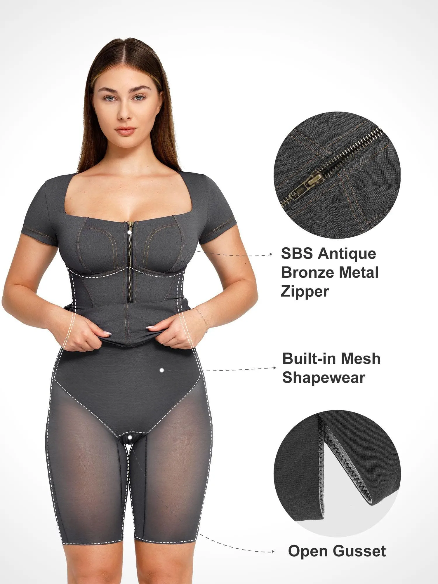 Shapewear Denim Sculpting Dress or Bodysuit or Jumpsuit