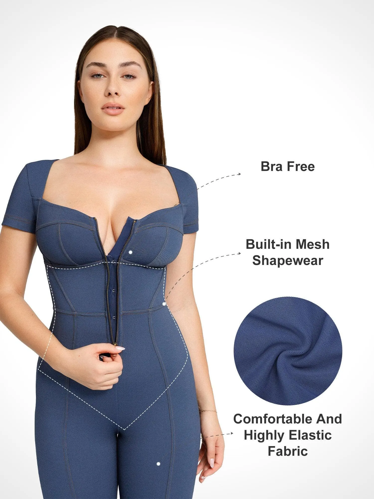 Shapewear Denim Sculpting Dress or Bodysuit or Jumpsuit