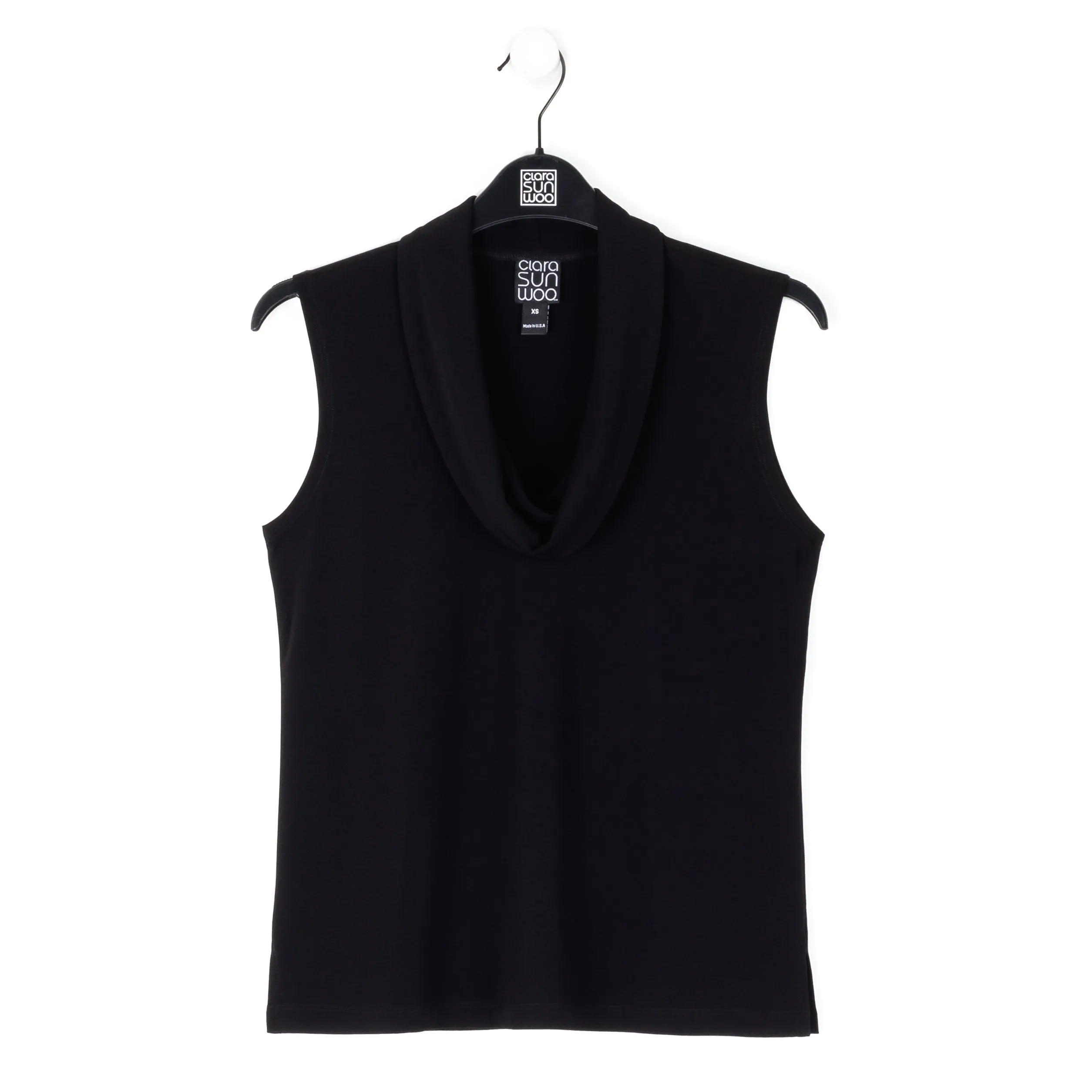 Sleeveless Draped Cowl Neck Top - Black - Limited Sizes!