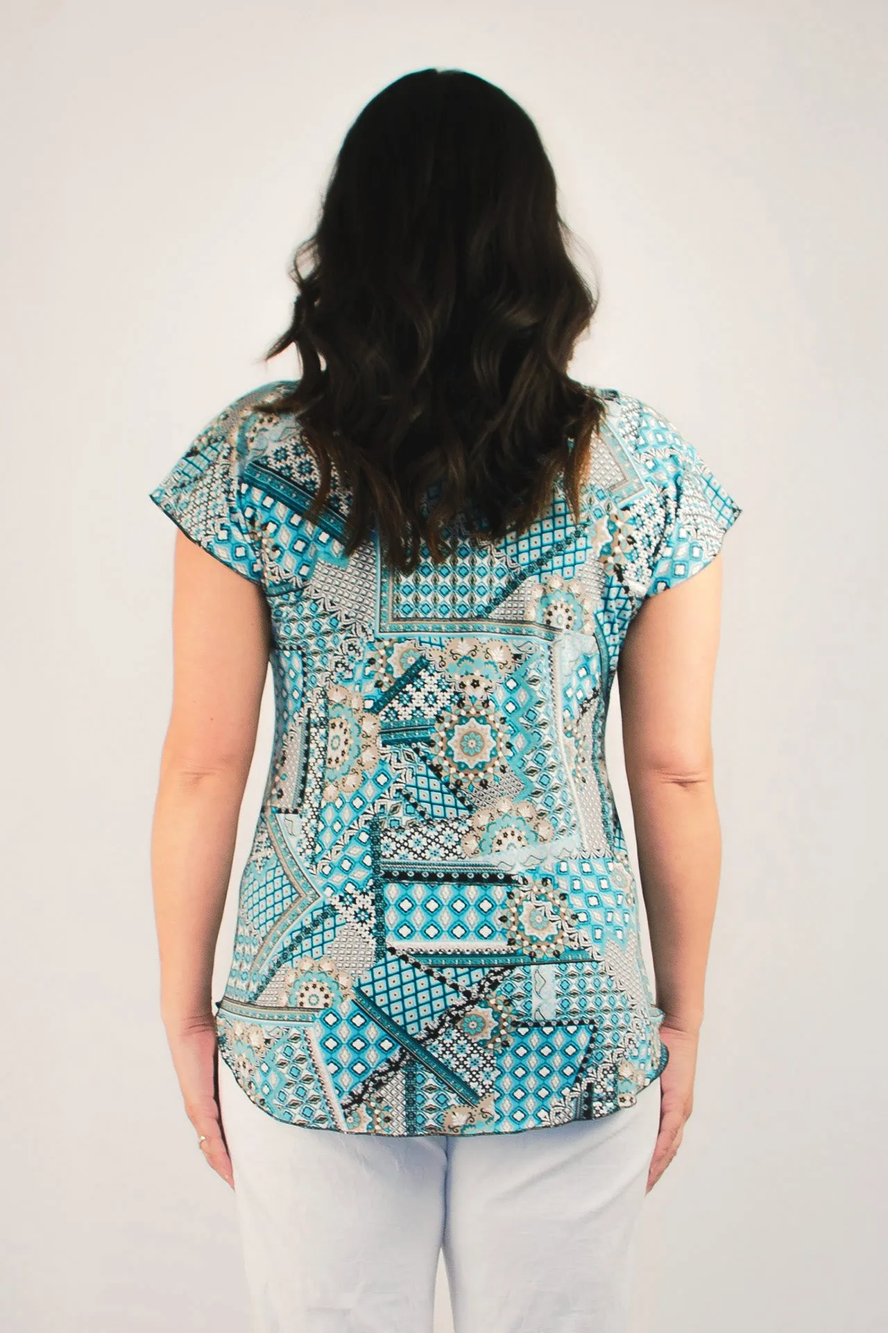 Spearmint Print Short Sleeve Jersey Top