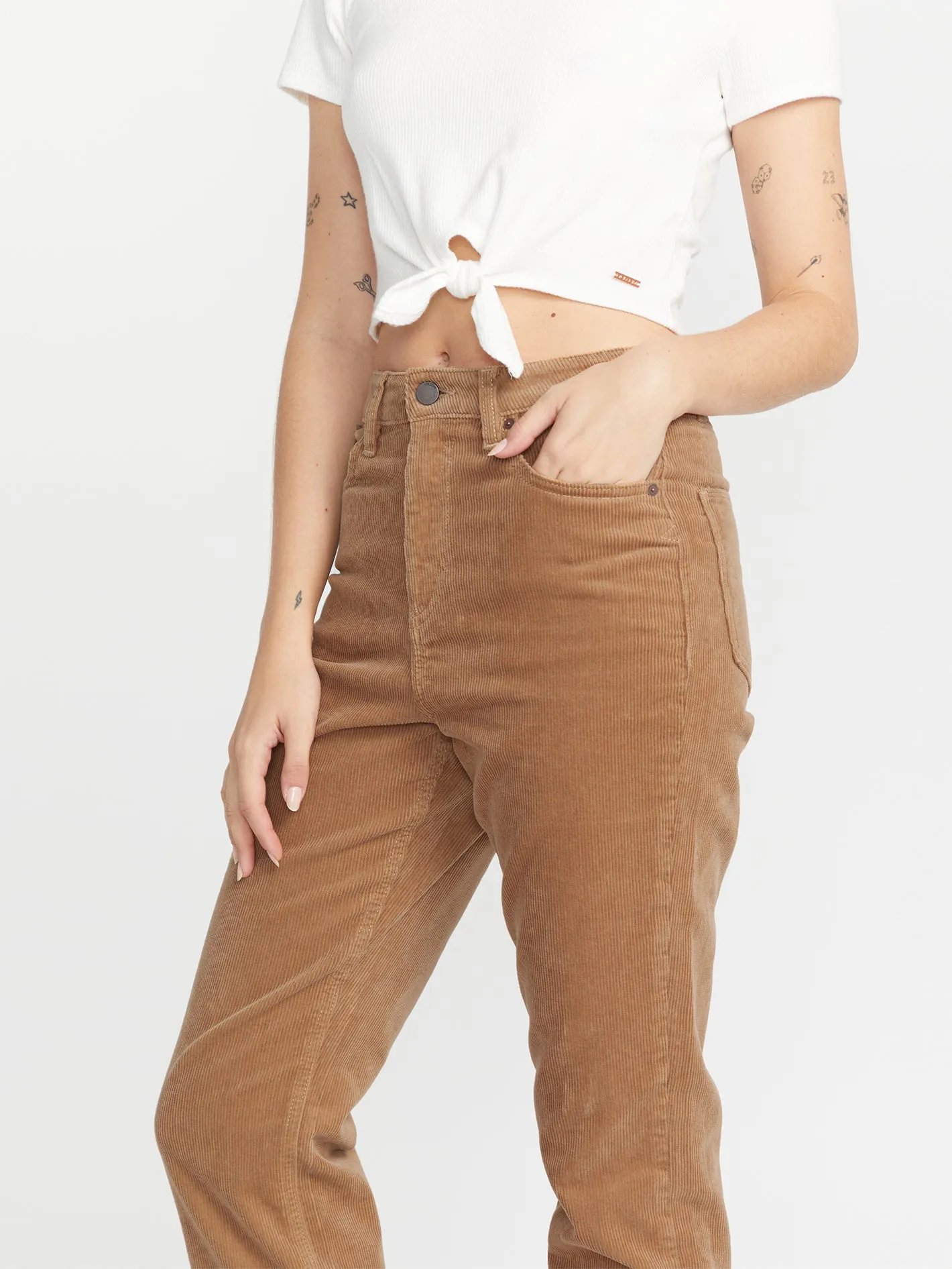 Stoned Straight Corduroy Pants - Mocha