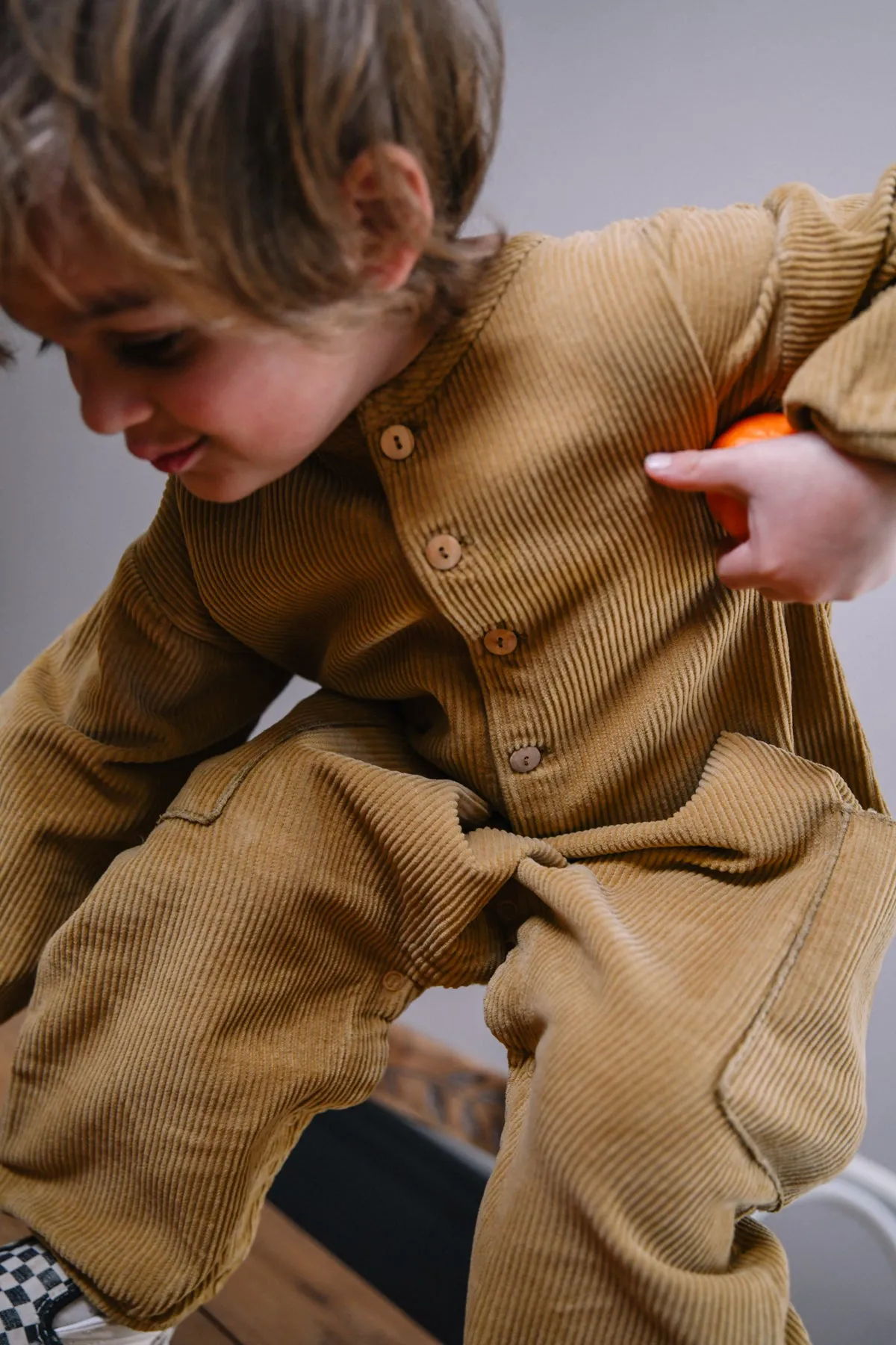 [STUDIO BOHEME] CORDUROY BIG PAPI JUMPSUIT / BRONZE MIST